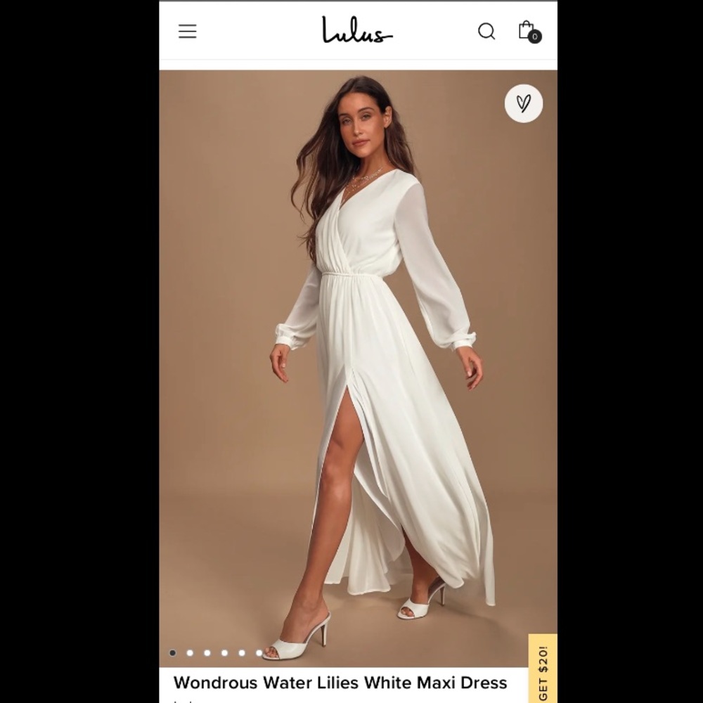 Brand new long sleeve white maxi dress